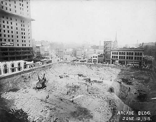 Union Arcade Site Excavation (Aerial View)