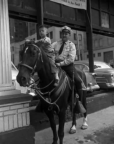 Officer Lloyd Long and His Horse Mac
