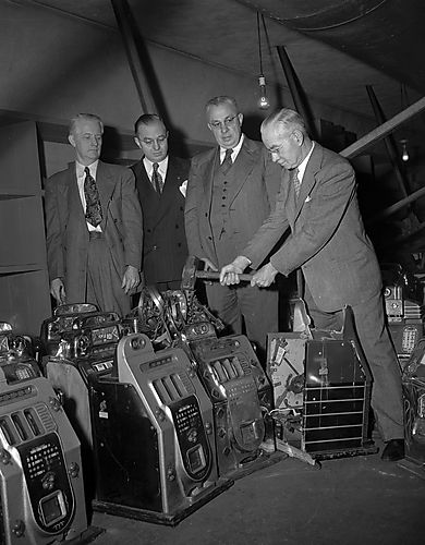 Smashing Confiscated Slot Machines