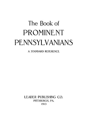 Book of Prominent Pennsylvanians