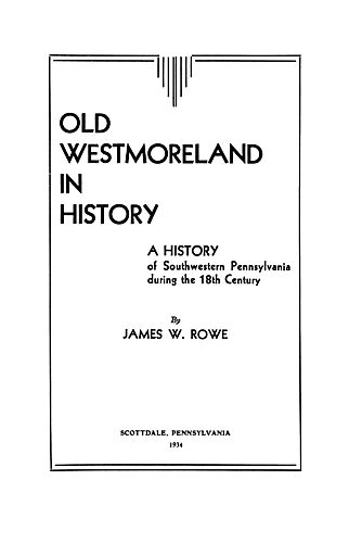 Old Westmoreland in history