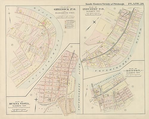 Plan of Greenock P.O., Industry P.O., Buena Vista, Boston in Elizabeth Twp