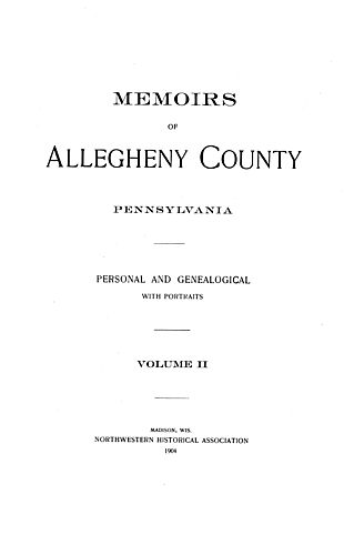 Memoirs of Allegheny County, Pennsylvania