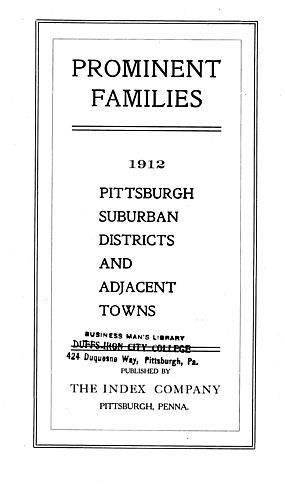 Pittsburgh, suburban districts, and adjacent towns