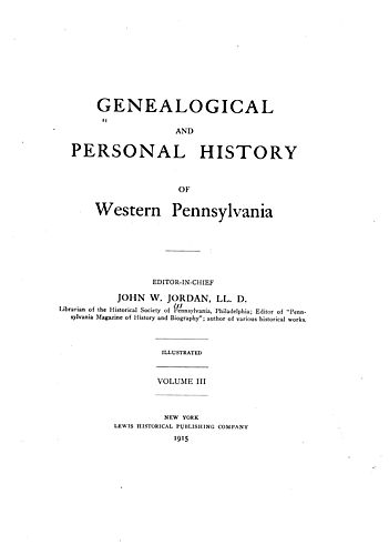 Genealogical and personal history of western Pennsylvania