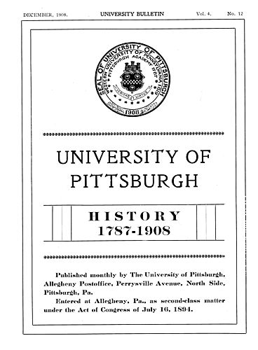 History of the Western University of Pennsylvania,1787-1908