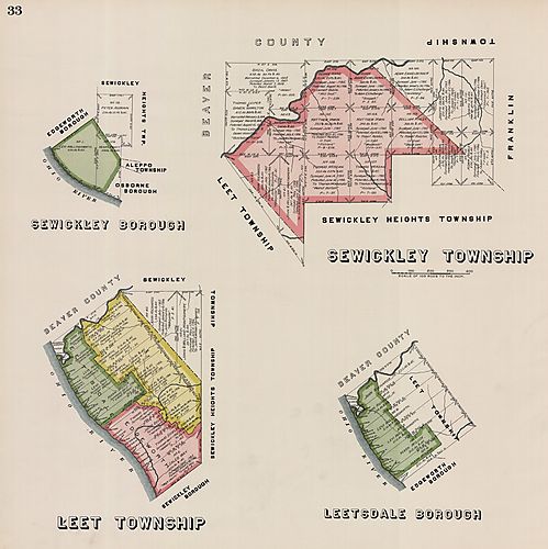 Plate no. 33 - Sewickley Borrough & Township, Leet Township and Leetsdale Borrough