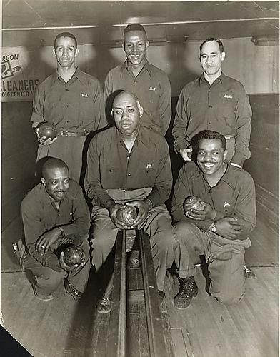 (Six male bowlers)