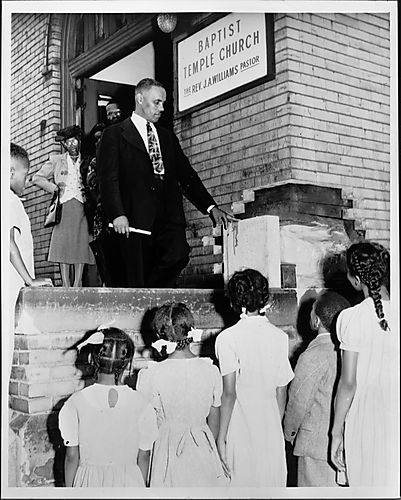 Cornerstone ceremony at Baptist Temple Church, Frankstown Avenue, Homewood