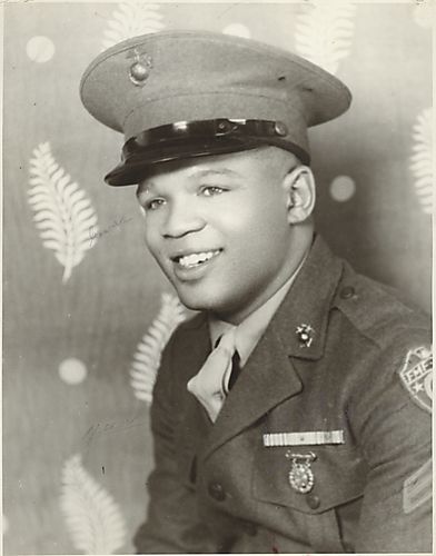 Portrait of a soldier wearing ribbons and medal