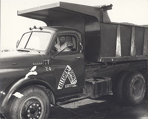 Driver in Allegheny Asphalt Paving Co. truck