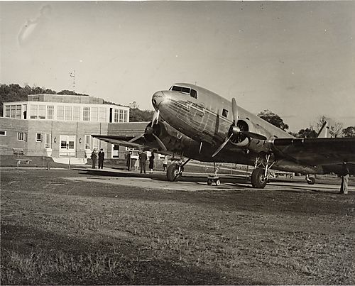 American Airlines plane at municipal airport