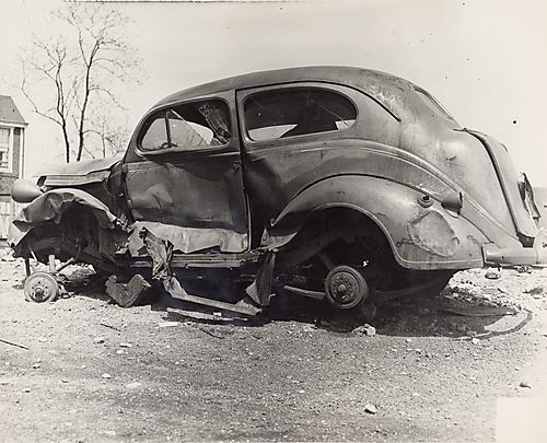 Wrecked abandoned car
