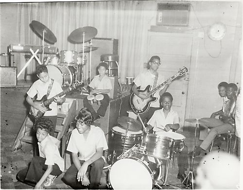 Children's band performing