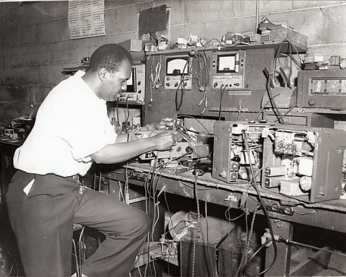 Radio? repairman at work