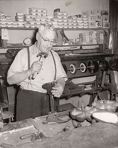 Shoe repairman at work