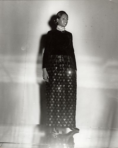 Model in an evening gown