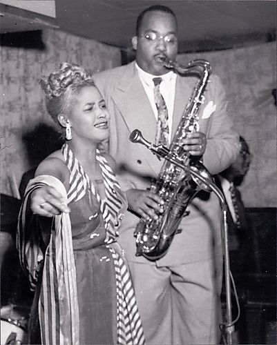 Singer Connie Irvin and saxophone player performing at the Ritz Club in the Hill