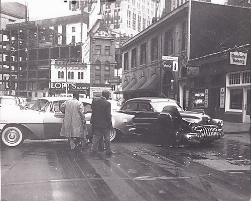 Car crash at downtown intersection