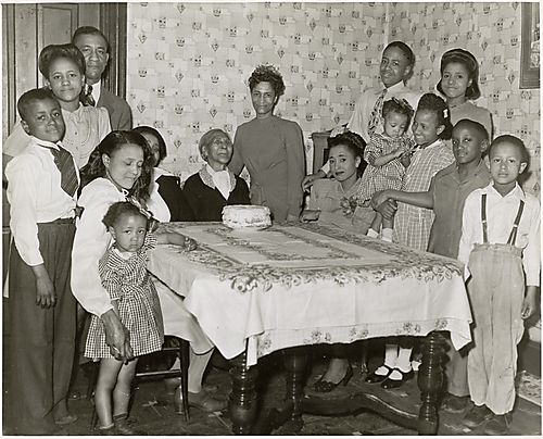 Family celebration, three generations