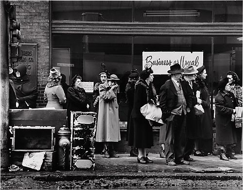 Downtown Street Scene: People Waiting for Streetcar on Fancourt Street