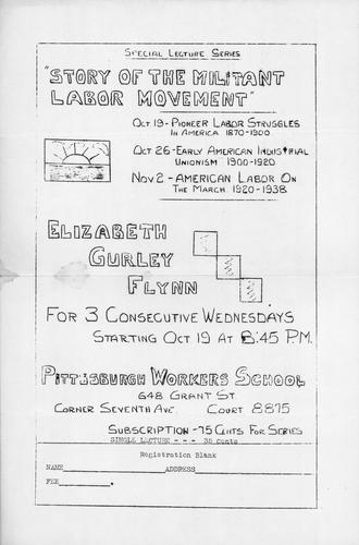 Story of the Militant Labor Movement lecture series announcement