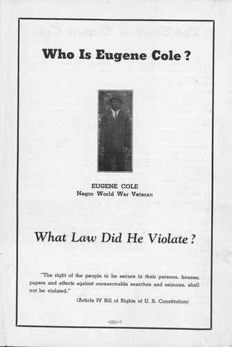 Who is Eugene Cole? leaflet