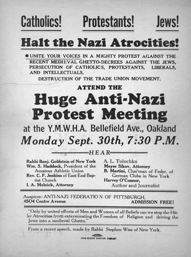 Huge Anti-Nazi Protest Meeting announcement