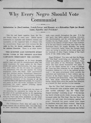 Why Every Negro Should Vote Communist