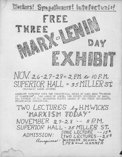 Marx Lenin Exhibit Workers School