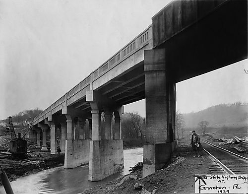 Pennsylvania State Highway Viaduct Under Construct
