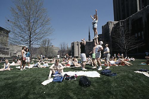 Pitt Students Enjoying the Weather