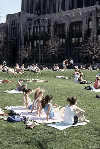 Sunbathing on the Cathedral Lawn