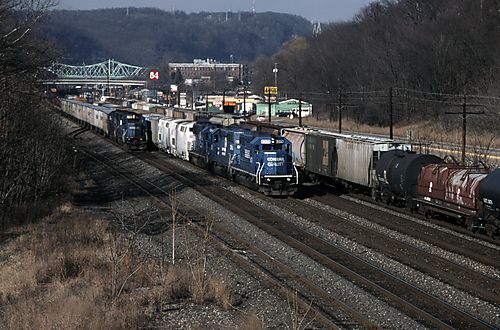Two Oncoming ConRail Trains