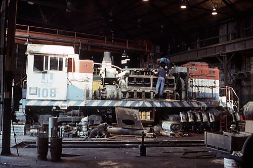 Jones & Laughlin Locomotive 108 in Repair Shop