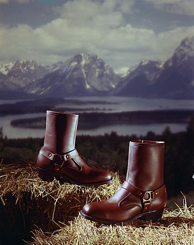 Shoe Advertisement with Mountains