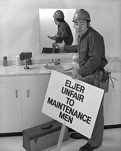 Maintenance Man Protesting