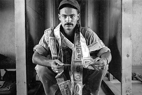 Harold Corsini Draped In Currency