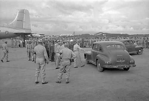 Japanese Delegation Arriving in Manila, Philippines, August 19,1945