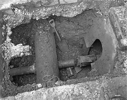 Underground Pipe with a Shovel