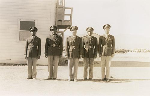 Officers Standing at Attention in Line
