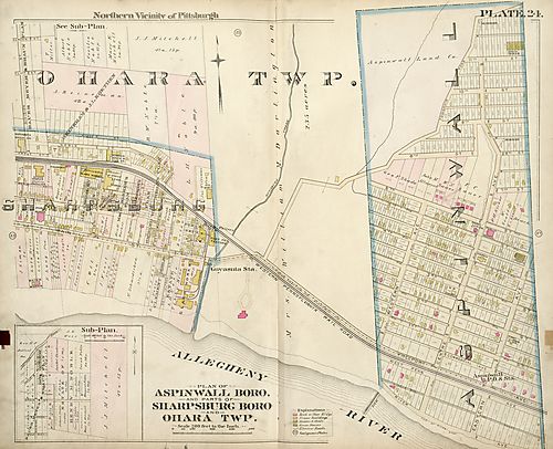 Plan of Aspinwall Boro, Parts of Sharpsburg Boro, O'Hara Twp