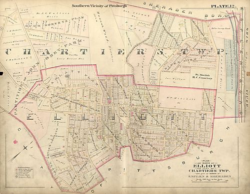 Plan of Boro of Elliot, Part of Chartiers Twp, also Part of Boros of Esplen, Sheraden
