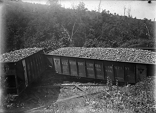 Wrecked Train Cars