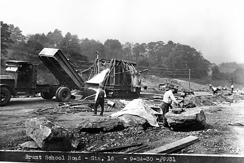 Pouring concrete on Brandt School Road