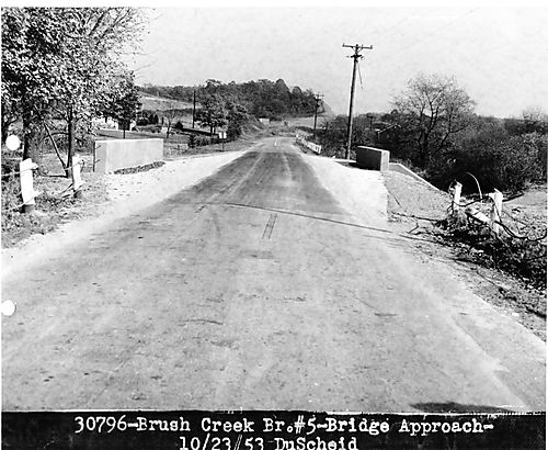Brush Creek Bridge #5, bridge approach
