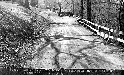 Duncan Avenue Extension before Construction at Station 105