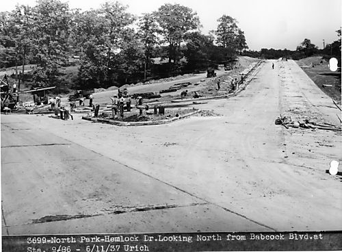 Hemlock Drive in North Park During Improvement