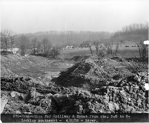 North Park Lake: excavation for spillway