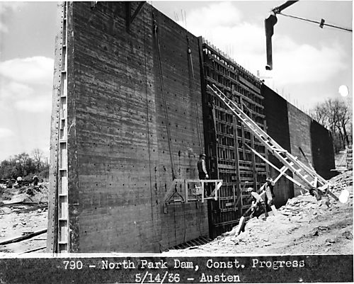 Construction of Dam at North Park Lake
